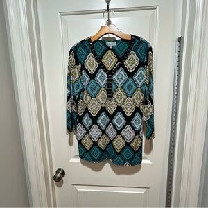 JM Collection women’s size S top with beads and sequins. LIKE NEW. 3/4 sleeves